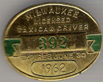 1961/62 Milwaukee Wisconsin Licensed Taxicab Driver
