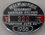 1964/65 Milwaukee Wisconsin Licensed Taxicab Driver