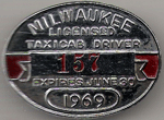1968/69 Milwaukee Wisconsin Licensed Taxicab Driver