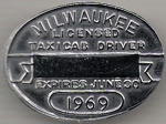 1968/69 Milwaukee Wisconsin Uncirculated Licensed Taxicab Driver