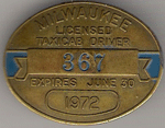 1971/72 Milwaukee Wisconsin Licensed Taxicab Driver