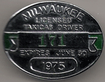 1974/75 Milwaukee Wisconsin Licensed Taxicab Driver