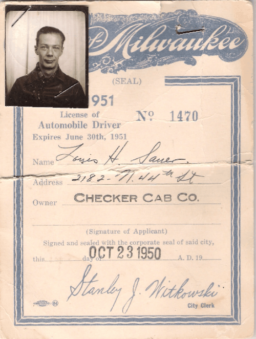 1950/51 Milwaukee driver license
