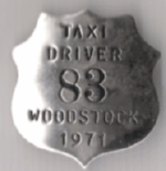 Woodstock Ontario 1971 Taxi Driver badge