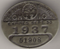 1936/37 Ohio Registered Chauffeur