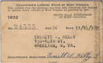 1932 West Virginia Chauffeur License