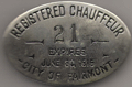 1914/15 Fairmont West Virginia Registered Chauffeur