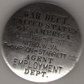 Agent Employment Dept. War Department United States of America Explosives Plant Nitro WV Thompson Starrett Co.