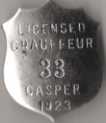 1923 Casper Wyoming Licensed Chauffeur