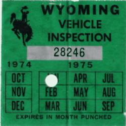 1974/75 Wyoming Vehicle Inspection