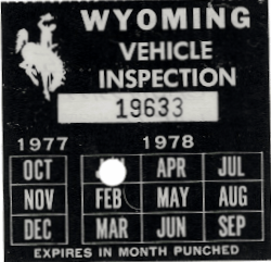 1977/78 Wyoming Vehicle Inspection