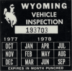 1977/78 Wyoming Vehicle Inspection