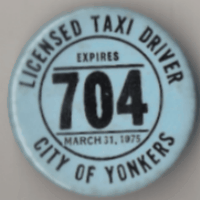Yonkers 1974/75 City of Yonkers Licensed Taxi Driver